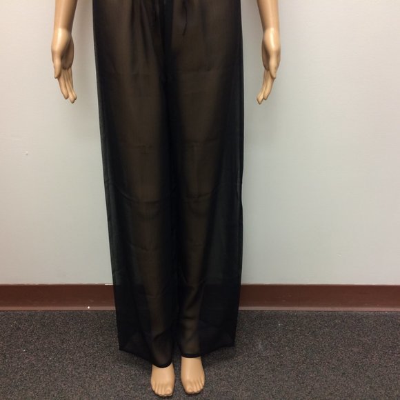 😍Vintage! Black Sheer Lingerie Jacket and Matching Pants Size Small - Picture 11 of 16